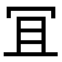 「冝」のゴシック体フォント・イメージ