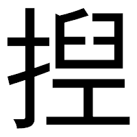 「揑」のゴシック体フォント・イメージ