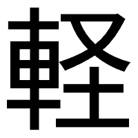 「軽」のゴシック体フォント・イメージ