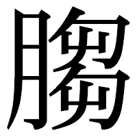 「䐢」の明朝体フォント・イメージ