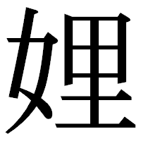 「娌」の明朝体フォント・イメージ