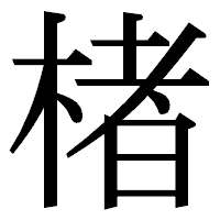 「楮」の明朝体フォント・イメージ