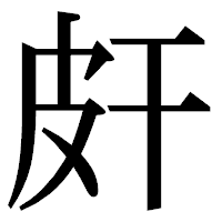 「皯」の明朝体フォント・イメージ