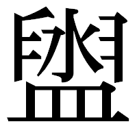 「盥」の明朝体フォント・イメージ