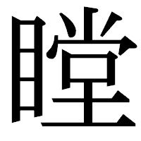 「瞠」の明朝体フォント・イメージ