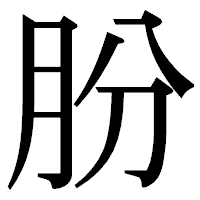 「肦」の明朝体フォント・イメージ