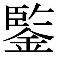 「鍳」の明朝体フォント・イメージ