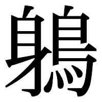 「鵢」の明朝体フォント・イメージ