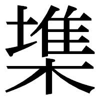 「𣙇」の明朝体フォント・イメージ