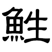 「鮏」の隷書体フォント・イメージ