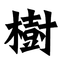 「樹」の龍門石碑体フォント・イメージ