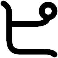 「ピ」の印相体フォント・イメージ