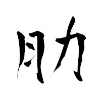 「肋」の青柳疎石フォント・イメージ