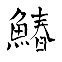 「鰆」の青柳疎石フォント・イメージ