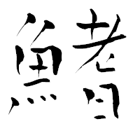 「鰭」の青柳疎石フォント・イメージ