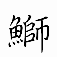 「鰤」のペン字体フォント・イメージ