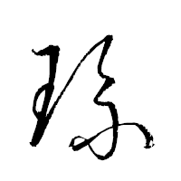 「琉」の衡山草書フォント・イメージ
