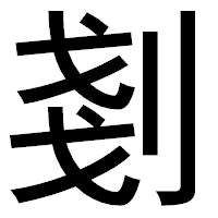 「剗」のゴシック体フォント・イメージ