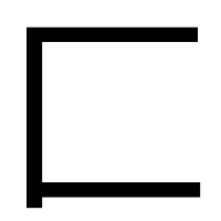 「匚」のゴシック体フォント・イメージ