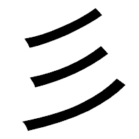「彡」のゴシック体フォント・イメージ