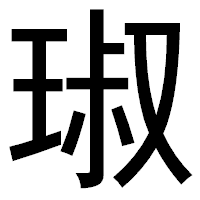 「琡」のゴシック体フォント・イメージ