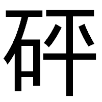 「砰」のゴシック体フォント・イメージ