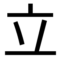 「立」のゴシック体フォント・イメージ