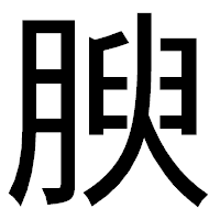 「腴」のゴシック体フォント・イメージ