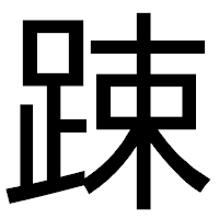 「踈」のゴシック体フォント・イメージ