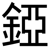 「錏」のゴシック体フォント・イメージ
