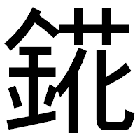 「錵」のゴシック体フォント・イメージ