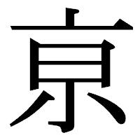 「亰」の明朝体フォント・イメージ