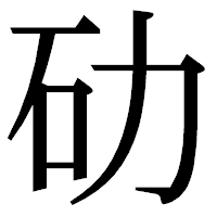 「劯」の明朝体フォント・イメージ