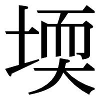 「堧」の明朝体フォント・イメージ