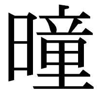 「曈」の明朝体フォント・イメージ