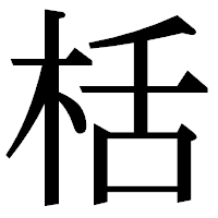 「栝」の明朝体フォント・イメージ