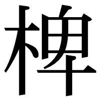 「椑」の明朝体フォント・イメージ