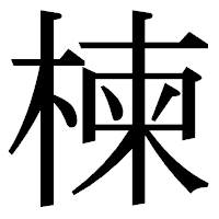 「楝」の明朝体フォント・イメージ