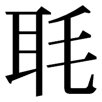 「毦」の明朝体フォント・イメージ