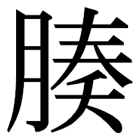 「腠」の明朝体フォント・イメージ