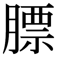 「膘」の明朝体フォント・イメージ