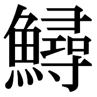 「鱘」の明朝体フォント・イメージ
