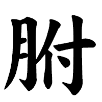 「胕」の楷書体フォント・イメージ