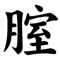 「腟」の楷書体フォント・イメージ