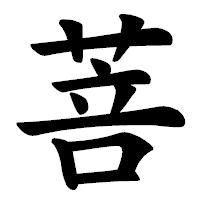 「菩」の楷書体フォント・イメージ