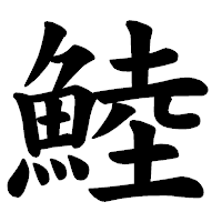 「鯥」の楷書体フォント・イメージ