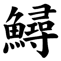 「鱘」の楷書体フォント・イメージ