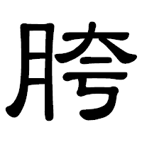 「胯」の隷書体フォント・イメージ