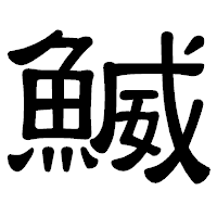 「鰄」の隷書体フォント・イメージ