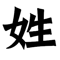 「姓」の龍門石碑体フォント・イメージ